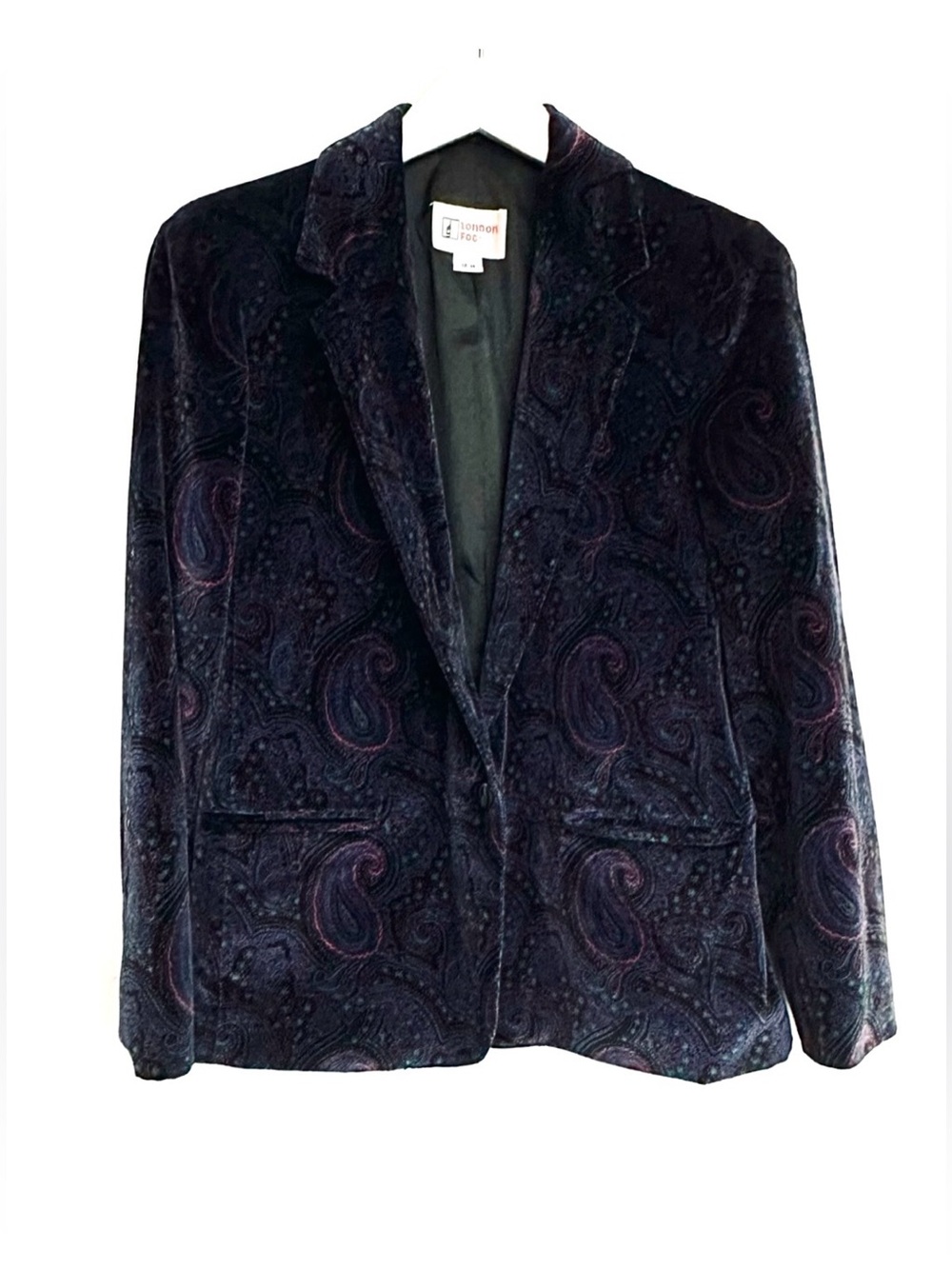 London Fog Velvet Paisley Blazer